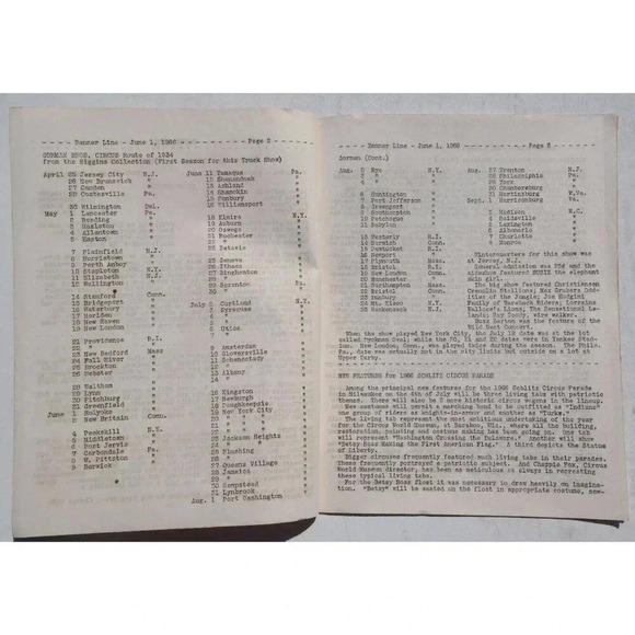 Vintage Paper Banner Line Circus Publication / Directory June 1, 1966 - Picture 2 of 3